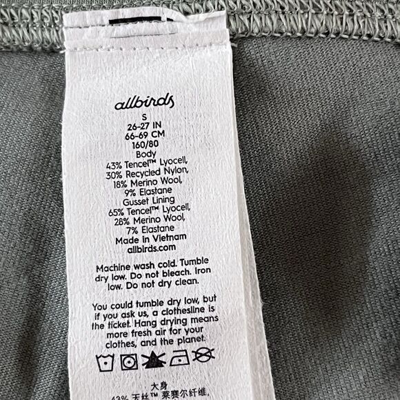 Allbirds Natural Leggings Hazy Pine Mid Rise Size Small Eco Friendly Fabric - Picture 9 of 14